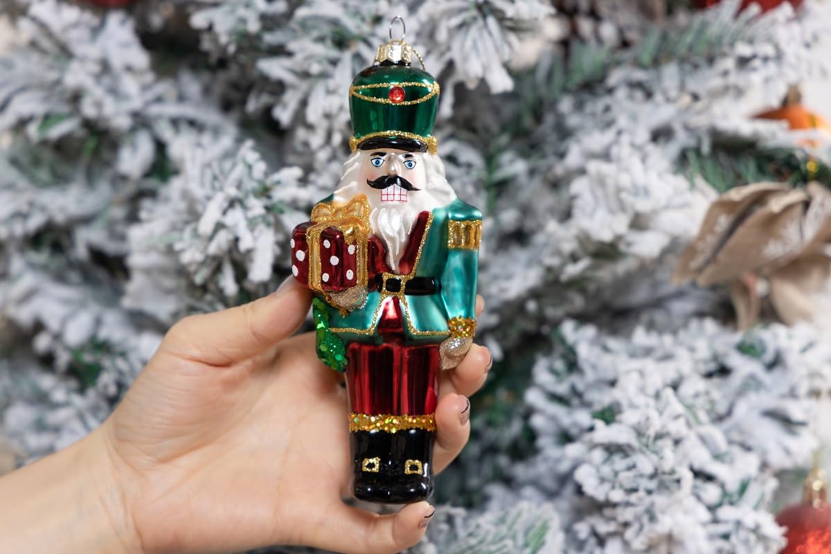 ガラス製ブルーのくるみ割り人形クリスマスオーナメント Amazon.co.jp: 吹きガラス くるみ割り人形 クリスマスツリー